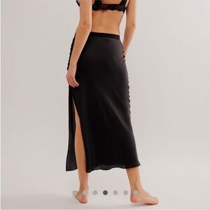 Free people black slip skirt with slit
